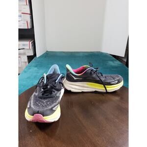 Hoka Clifton 9 Shoes Size 7.5 B Womens Black Running Sneakers Marathon 1127896